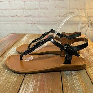 Women's Coach Slingback Sandals Black Size 5.5 Chain